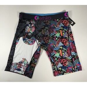 ETHIKA Tearz Tupac Boxer Briefs The Staple Underwear Neon Black Sz L *NEW*